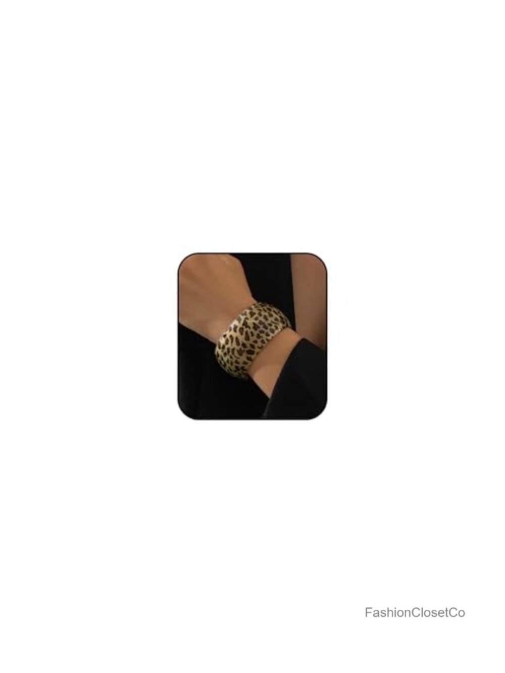 Acrylic Chunky Bangle Cuff Bracelet Leopard Vintage Statement